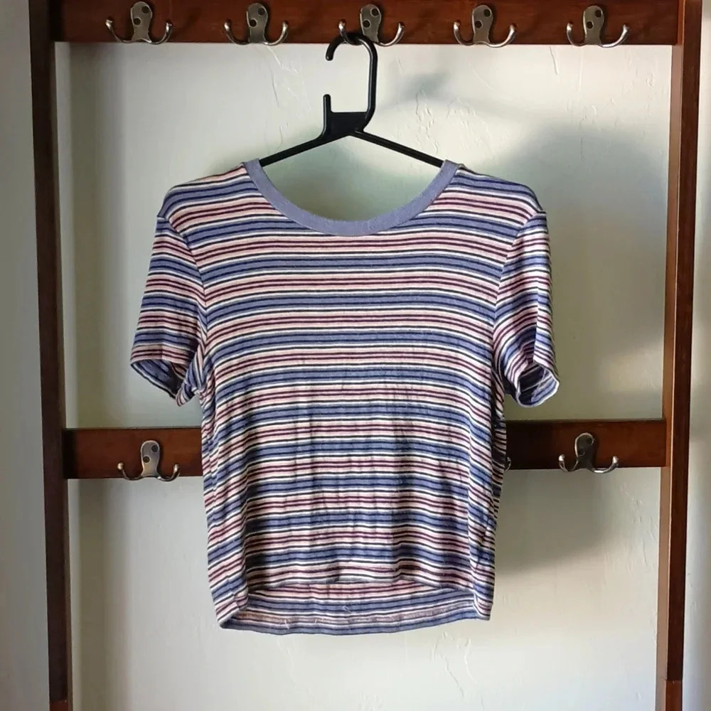American Eagle - Striped Pastel Baby Tee Shirt